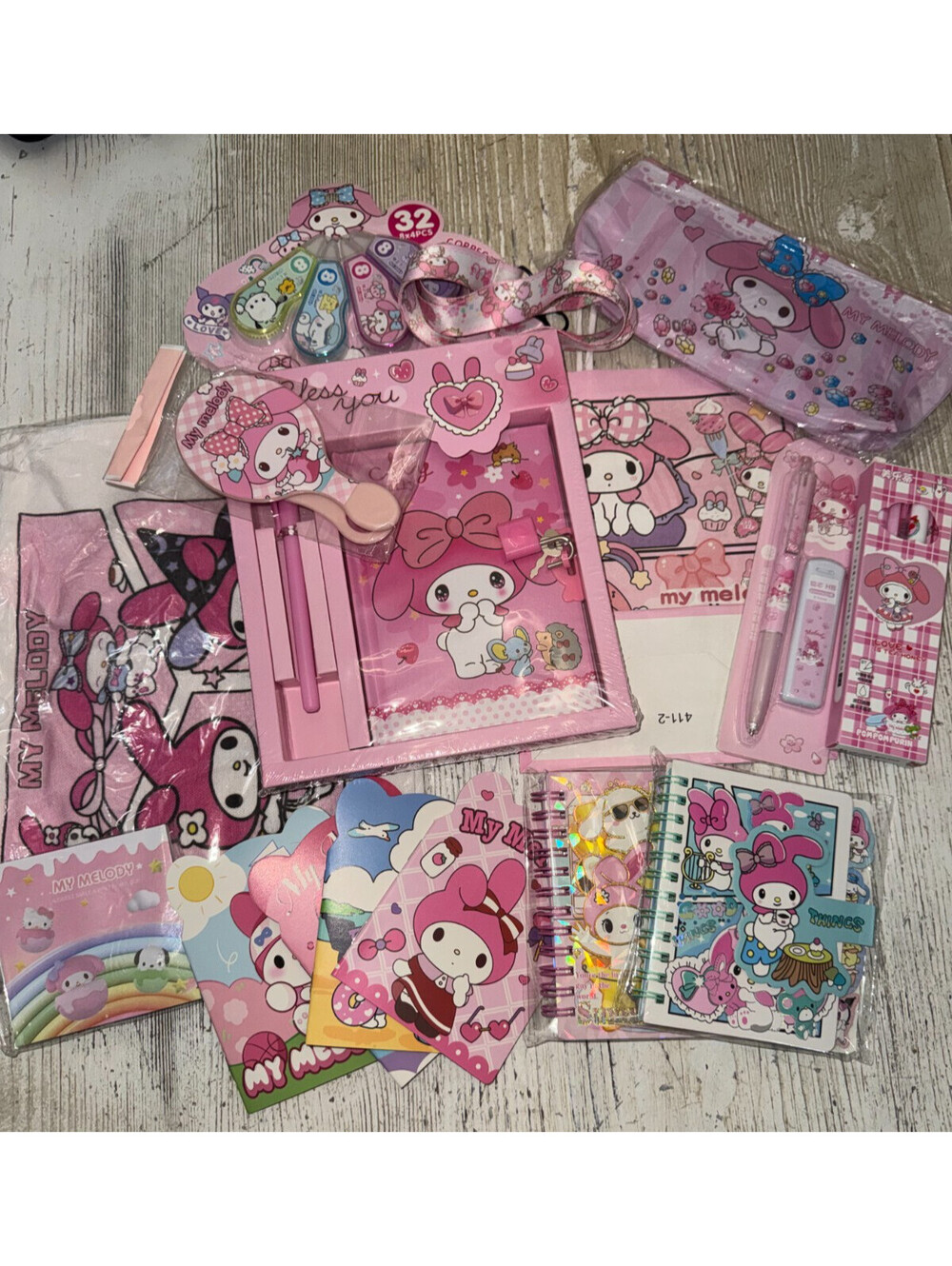 My Melody Sanrio Stationery Lot Kawaii School Supplies Pencil Case Gift Set New